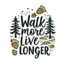 walk live longer SVG PNG design with bold lettering