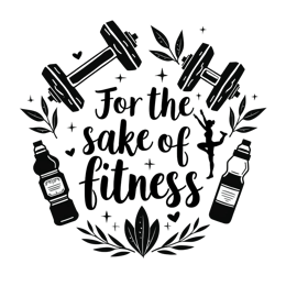 dumbbells healthy lifestyle SVG PNG design with bold lettering, black floral elements