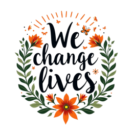flower quote inspiration SVG PNG design with bold lettering, black and orange floral elements, an uplifting message
