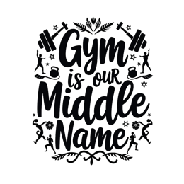 gym inspiration quote SVG PNG design with bold lettering, black and white floral elements