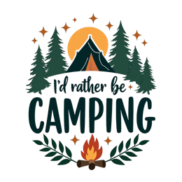 camping tent shirt SVG PNG design with bold lettering
