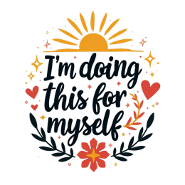 quotes selfcare SVG PNG design with hand-drawn style, bold lettering, black and red floral elements