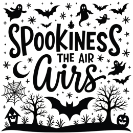 spookiness bats dark SVG PNG design with bold lettering
