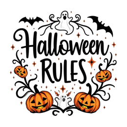 halloween rules SVG PNG design with bold lettering