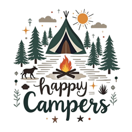 camping forest SVG PNG design with bold lettering