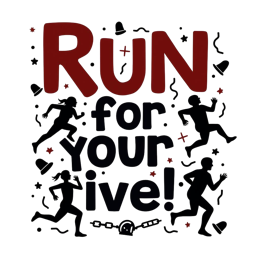 run active motion SVG PNG design with bold lettering