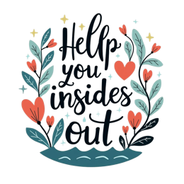 help you heart leaves SVG PNG design with hand-drawn style, bold lettering, red and green floral elements