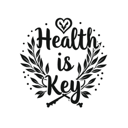 health inspiration wreath SVG PNG design with black and white floral elements, an uplifting message