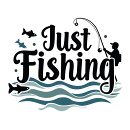 just fishing scene SVG PNG design with bold lettering