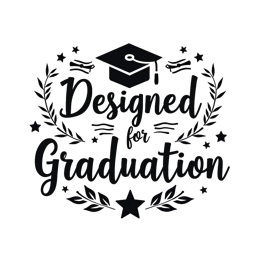 graduation star SVG PNG design with black and white floral elements