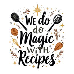 magic recipes SVG PNG design with bold lettering, black and white floral elements