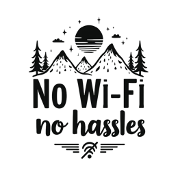 no wifi nature mountains SVG PNG design with bold lettering