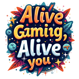 alive gaming SVG PNG design with bold lettering, red floral elements