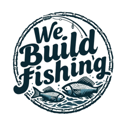 we build fishing SVG PNG design with bold lettering