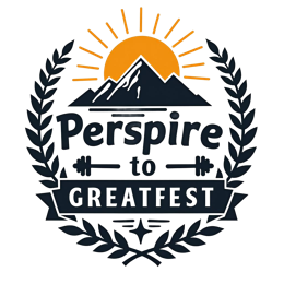 exercise mountain wreath SVG PNG design with bold lettering, white and orange floral elements