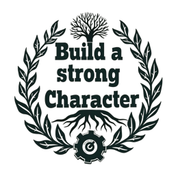 quotes character building SVG PNG design with bold lettering, black floral elements