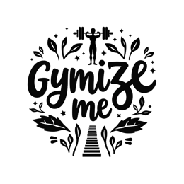 gymize graphics SVG PNG design with bold lettering, black and white floral elements