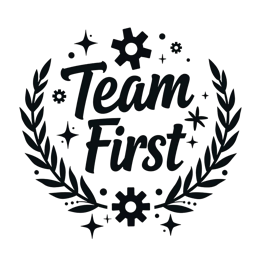 team first graphics wreath SVG PNG design with bold lettering, black and white floral elements