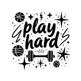 play hard graphics SVG PNG design with bold lettering