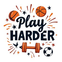 play hard basketball SVG PNG design with bold lettering