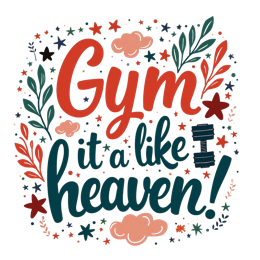 gym heaven shirt SVG PNG design with bold lettering, white and pink floral elements