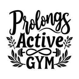 active gym SVG PNG design with bold lettering, black and white floral elements