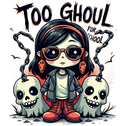 animated girl skulls shirt SVG PNG design with clean design elements