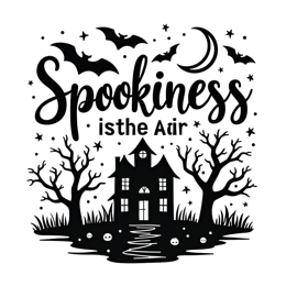 spookiness house bats SVG PNG design with bold lettering
