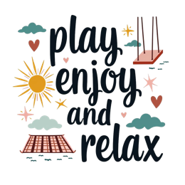 play enjoy relax SVG PNG design with bold lettering