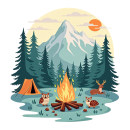 campfire wildlife SVG PNG design