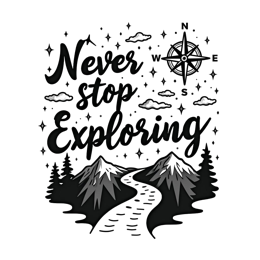 exploration mountains SVG PNG design with bold lettering