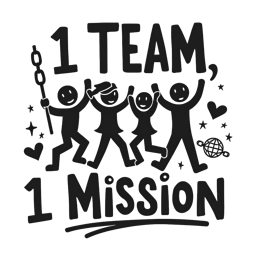 1team mission SVG PNG design with bold lettering, an uplifting message
