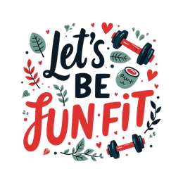 fun fit SVG PNG design with bold lettering, black and red floral elements