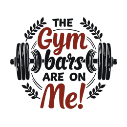 gym bars quote SVG PNG design with bold lettering, black and white floral elements