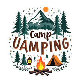 camping outdoors SVG PNG design with hand-drawn style, bold lettering