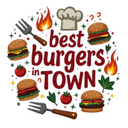 best burgers town SVG PNG design with bold lettering