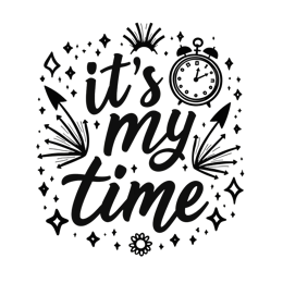 time hand drawn SVG PNG design with bold lettering