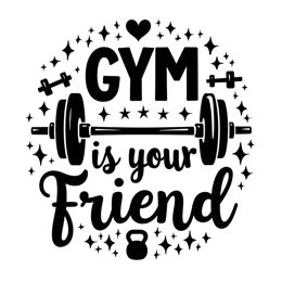 gym motivation friends quote SVG PNG design with bold lettering
