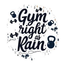 gym quotes rain SVG PNG design with bold lettering