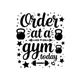 gym quotes order SVG PNG design with bold lettering