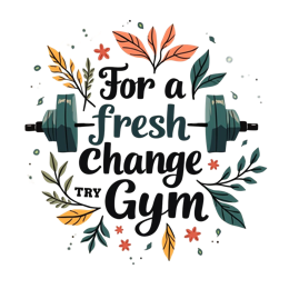gym motivation leaves SVG PNG design with hand-drawn style, floral elements