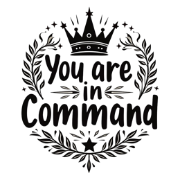 quotes command SVG PNG design with bold lettering, black and white floral elements