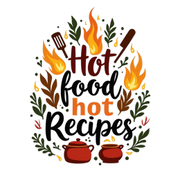 hot recipes flames SVG PNG design with hand-drawn style, bold lettering, orange and red floral elements