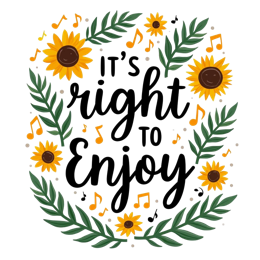 sunflowers quote enjoy SVG PNG design with hand-drawn style, bold lettering, black and green floral elements