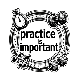 practice motivation SVG PNG design with bold lettering