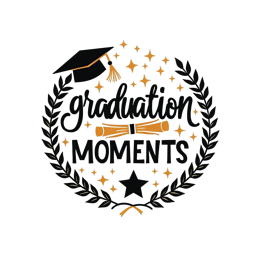 graduation moments wreath SVG PNG design with black and red floral elements