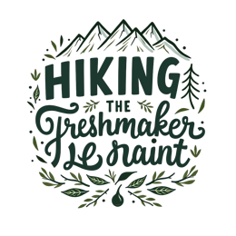 hiking freshmaker SVG PNG design with bold lettering, green floral elements