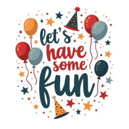 fun balloons stars SVG PNG design with bold lettering