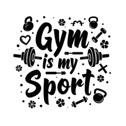 gym sport motivation SVG PNG design with bold lettering, black and white floral elements