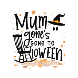 quotes gone to halloween SVG PNG design with bold lettering, black and orange floral elements